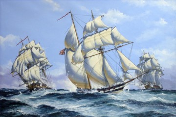 ヨット 波 ボレー 海戦 Oil Paintings
